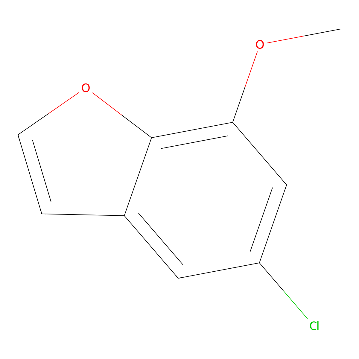 5-Chloro-7-methoxy-1-benzofuran molecular structure, CAS 1427324-56-8