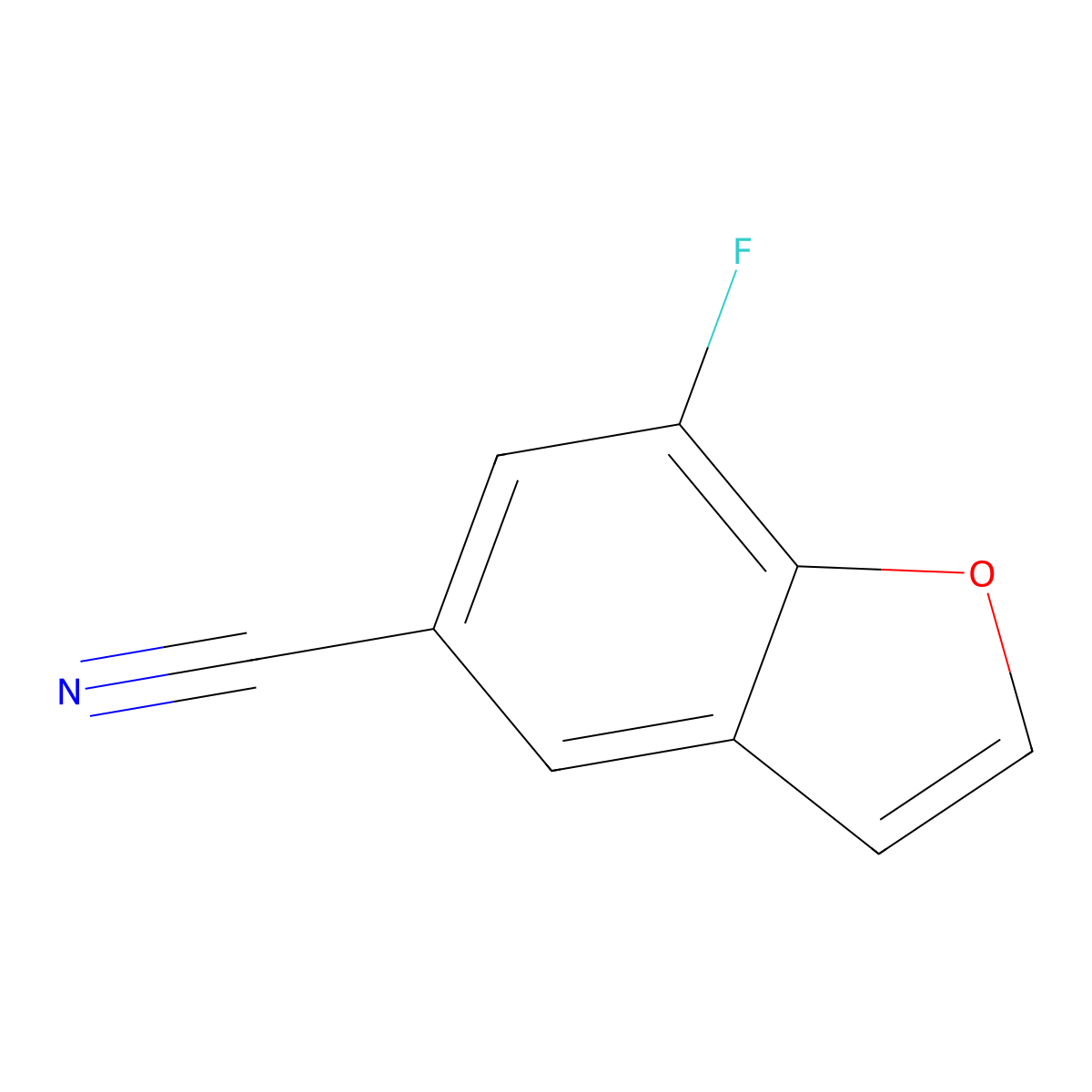 7-Fluoro-1-benzofuran-5-carbonitrile molecular structure, CAS 1427324-85-3