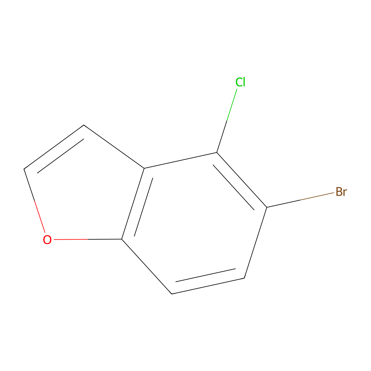 5-Bromo-4-chloro-1-benzofuran molecular structure, CAS 1427324-99-9