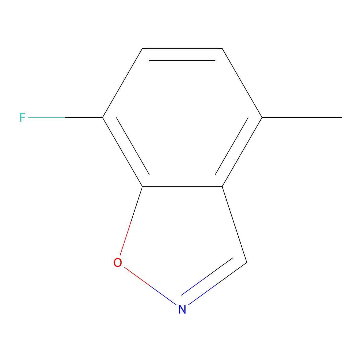 7-Fluoro-4-methyl-1,2-benzoxazole molecular structure, CAS 1427325-16-3
