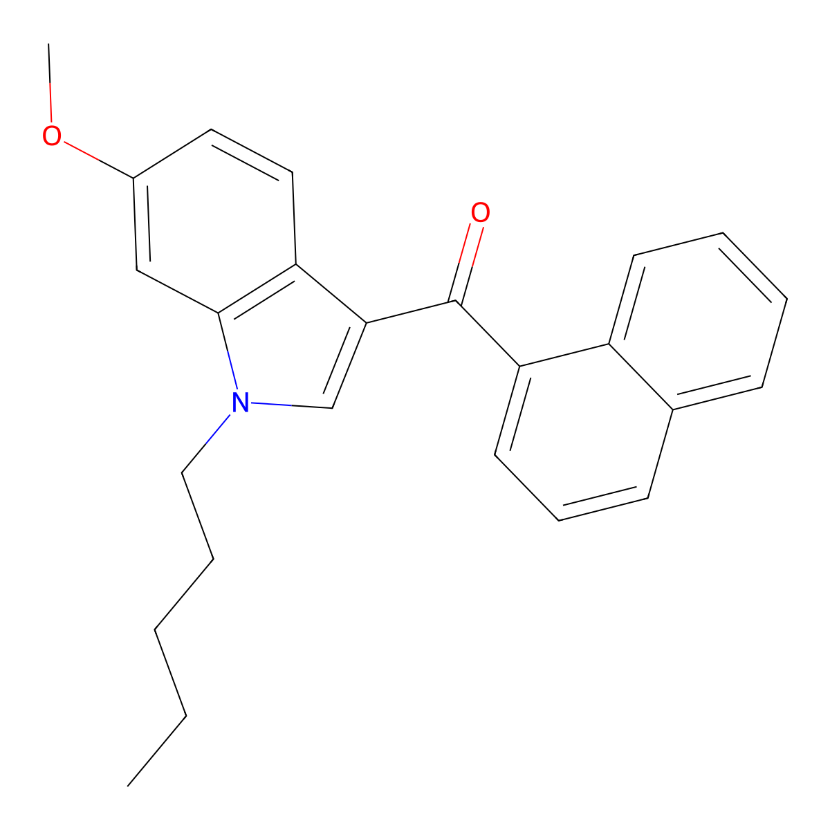 (6-Methoxy-1-pentylindol-3-yl)-naphthalen-1-ylmethanone molecular structure, CAS 1427325-49-2