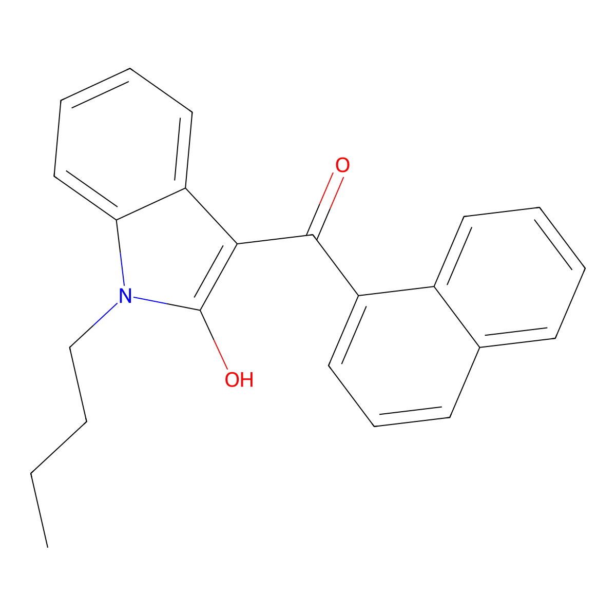 JWH 073 2-hydroxyindole metabolite molecular structure, CAS 1427325-54-9
