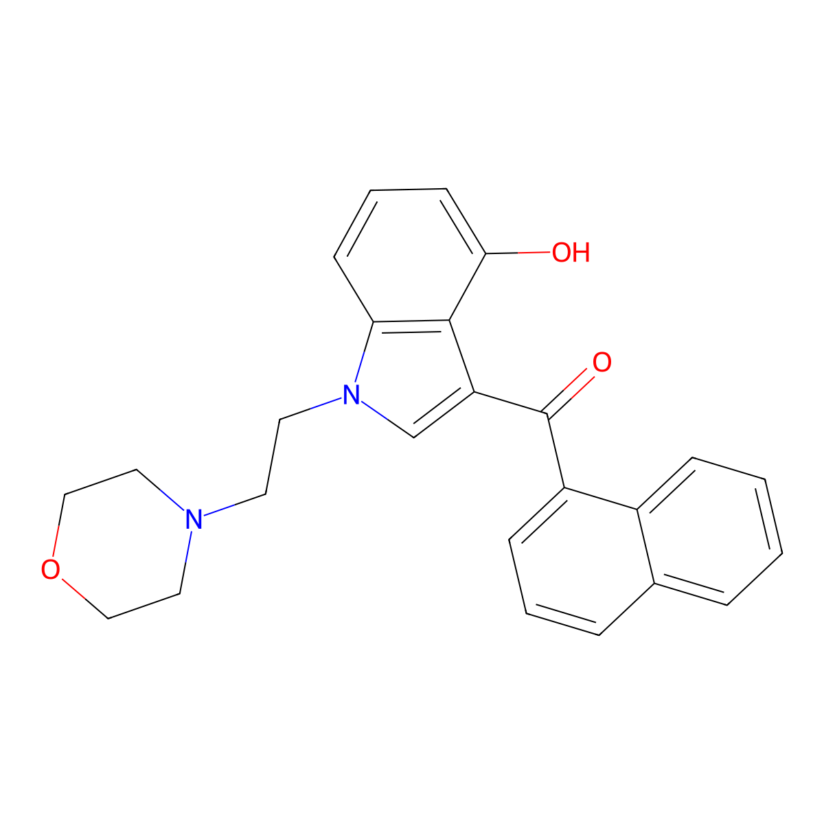 JWH 200 4-hydroxyindole metabolite molecular structure, CAS 1427325-73-2