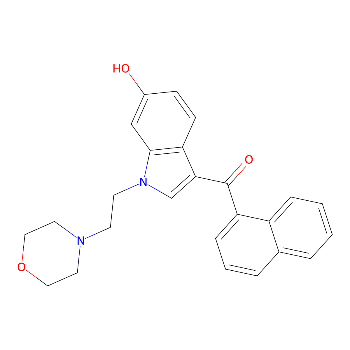 JWH 200 6-hydroxyindole metabolite molecular structure, CAS 1427325-76-5