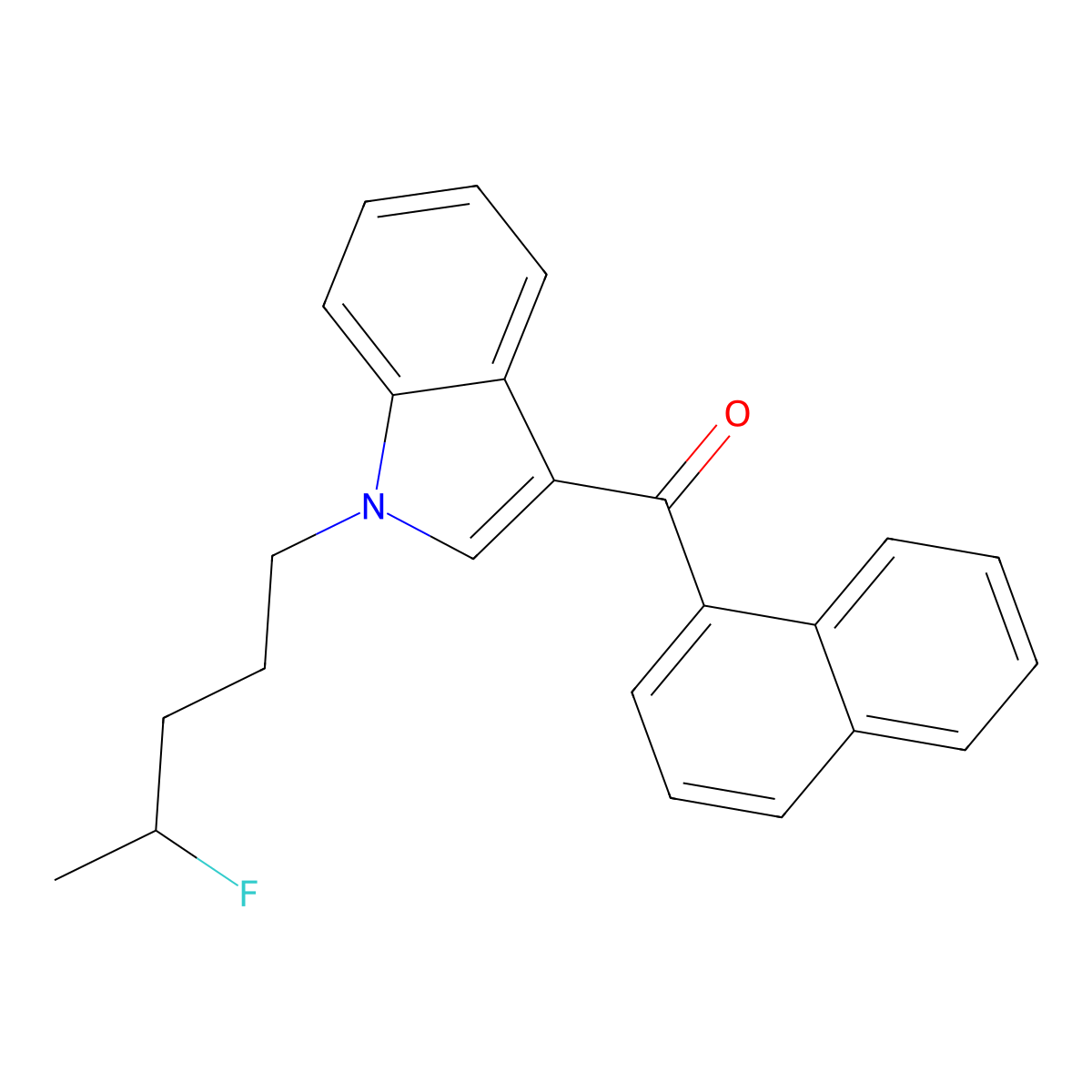 AM2201 N-(4-fluoropentyl) isomer molecular structure, CAS 1427325-95-8