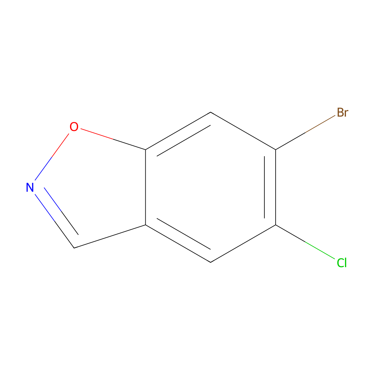 6-Bromo-5-chloro-1,2-benzoxazole molecular structure, CAS 1427326-38-2