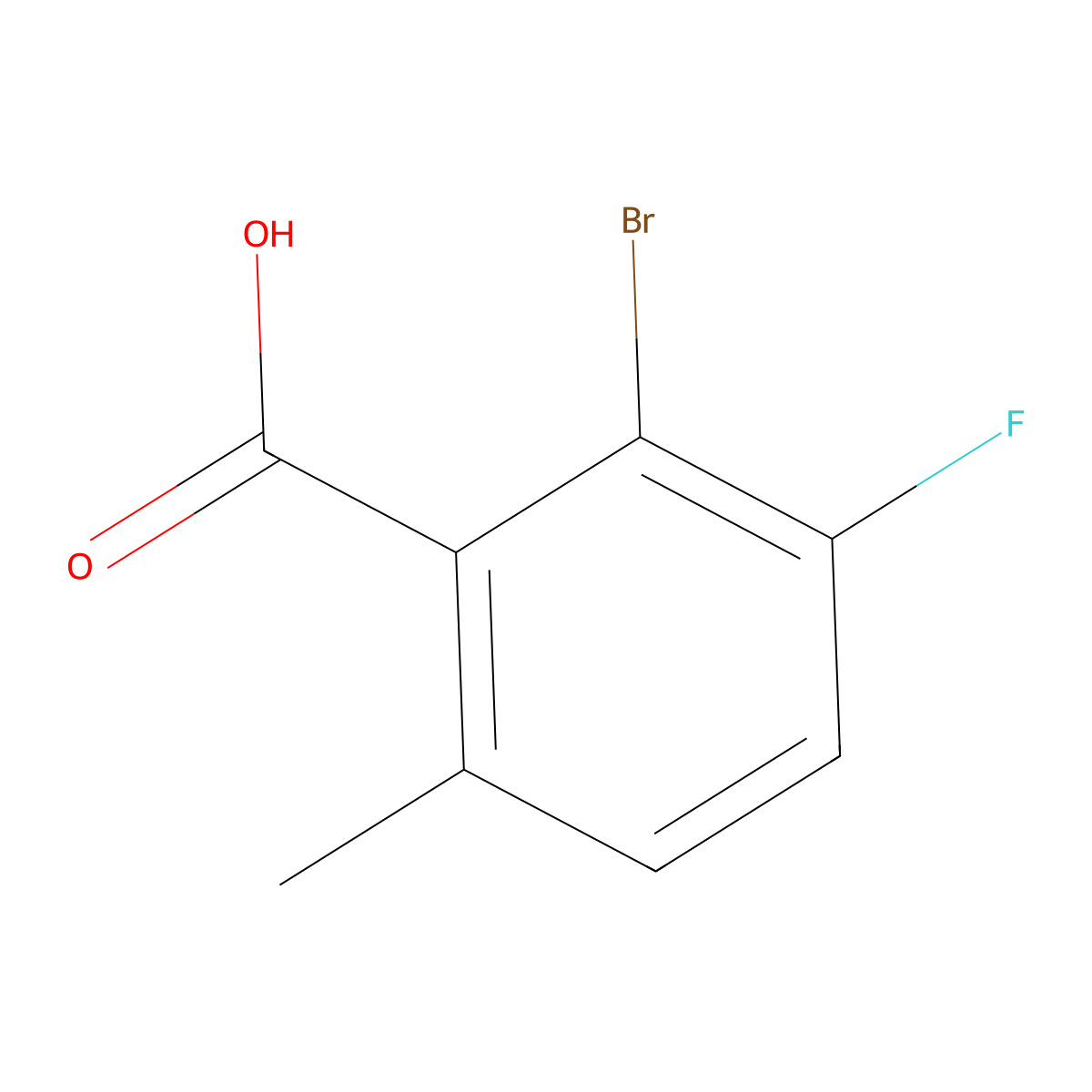 2-Bromo-3-fluoro-6-methylbenzoic acid molecular structure, CAS 1427326-66-6