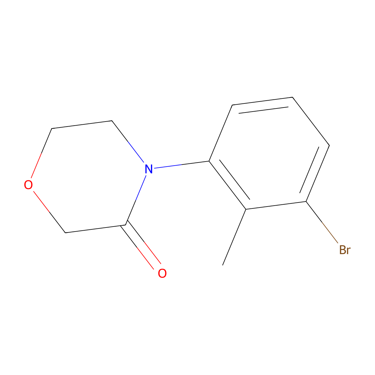 4-(3-Bromo-2-methylphenyl)morpholin-3-one molecular structure, CAS 1427327-06-7
