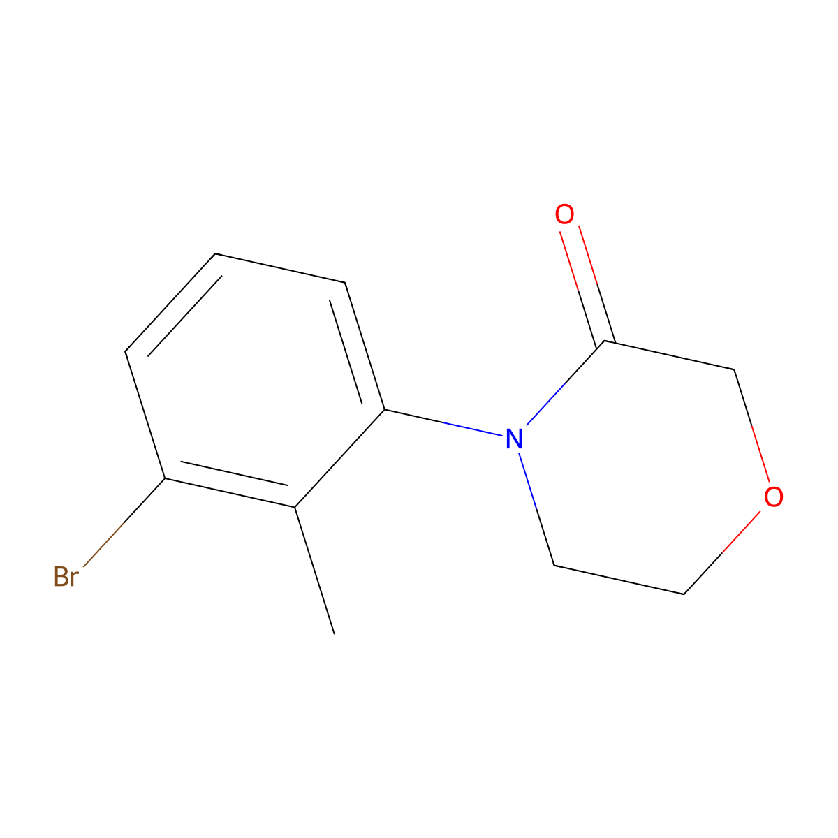 4-(3-Bromo-2-methylphenyl)morpholin-3-one molecular structure, CAS 1427327-06-7