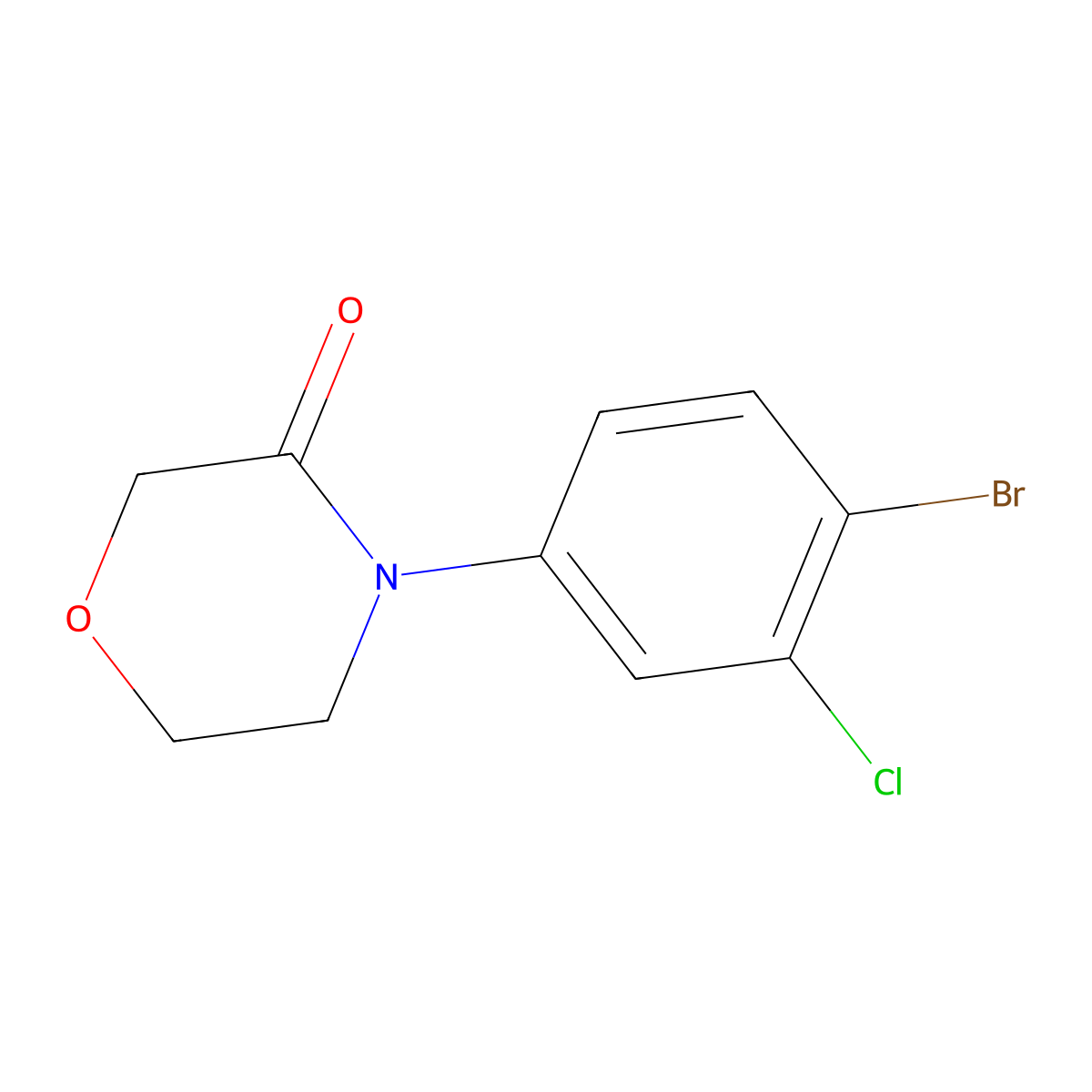 4-(4-Bromo-3-chlorophenyl)morpholin-3-one molecular structure, CAS 1427327-21-6