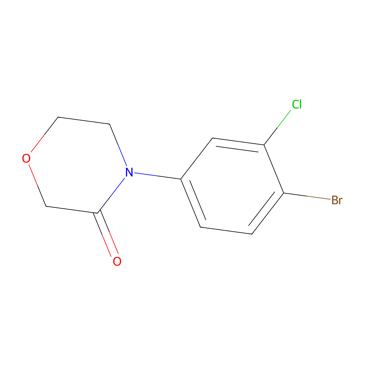 4-(4-Bromo-3-chlorophenyl)morpholin-3-one molecular structure, CAS 1427327-21-6