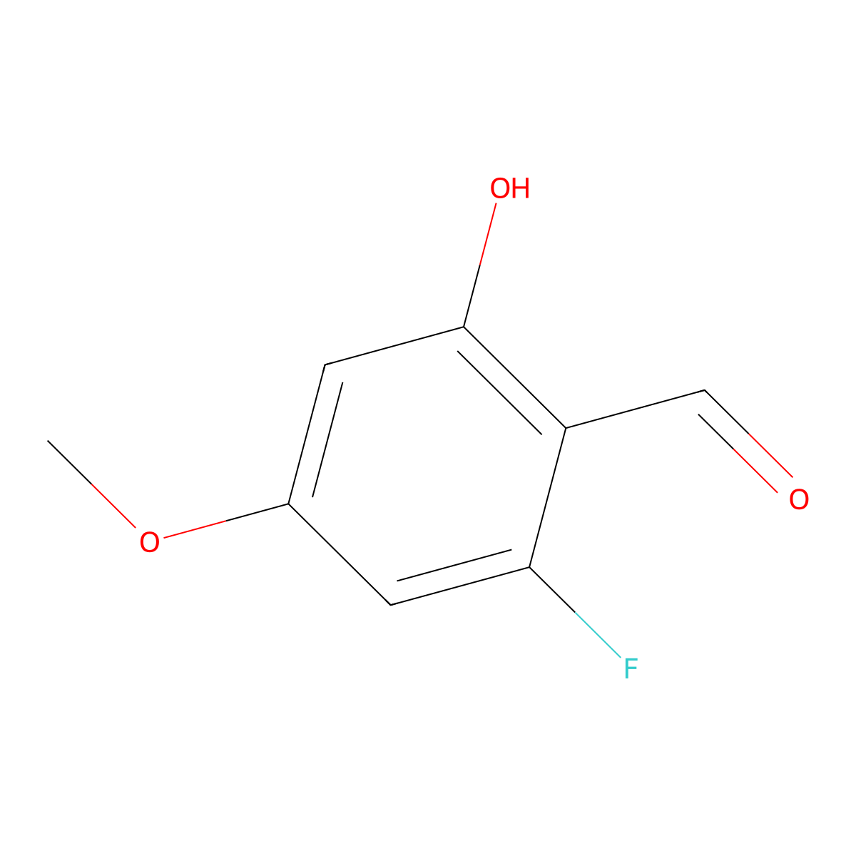 2-Fluoro-6-hydroxy-4-methoxybenzaldehyde molecular structure, CAS 1427328-29-7
