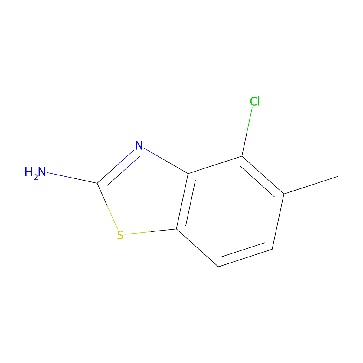 4-Chloro-5-methyl-1,3-benzothiazol-2-amine molecular structure, CAS 1427329-35-8