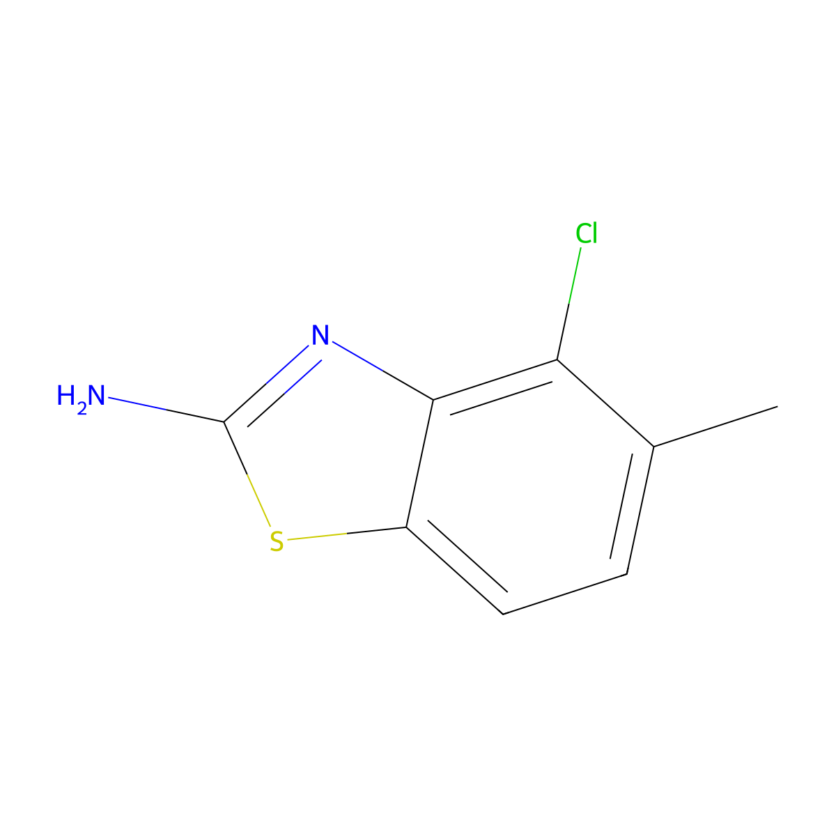 4-Chloro-5-methyl-1,3-benzothiazol-2-amine molecular structure, CAS 1427329-35-8