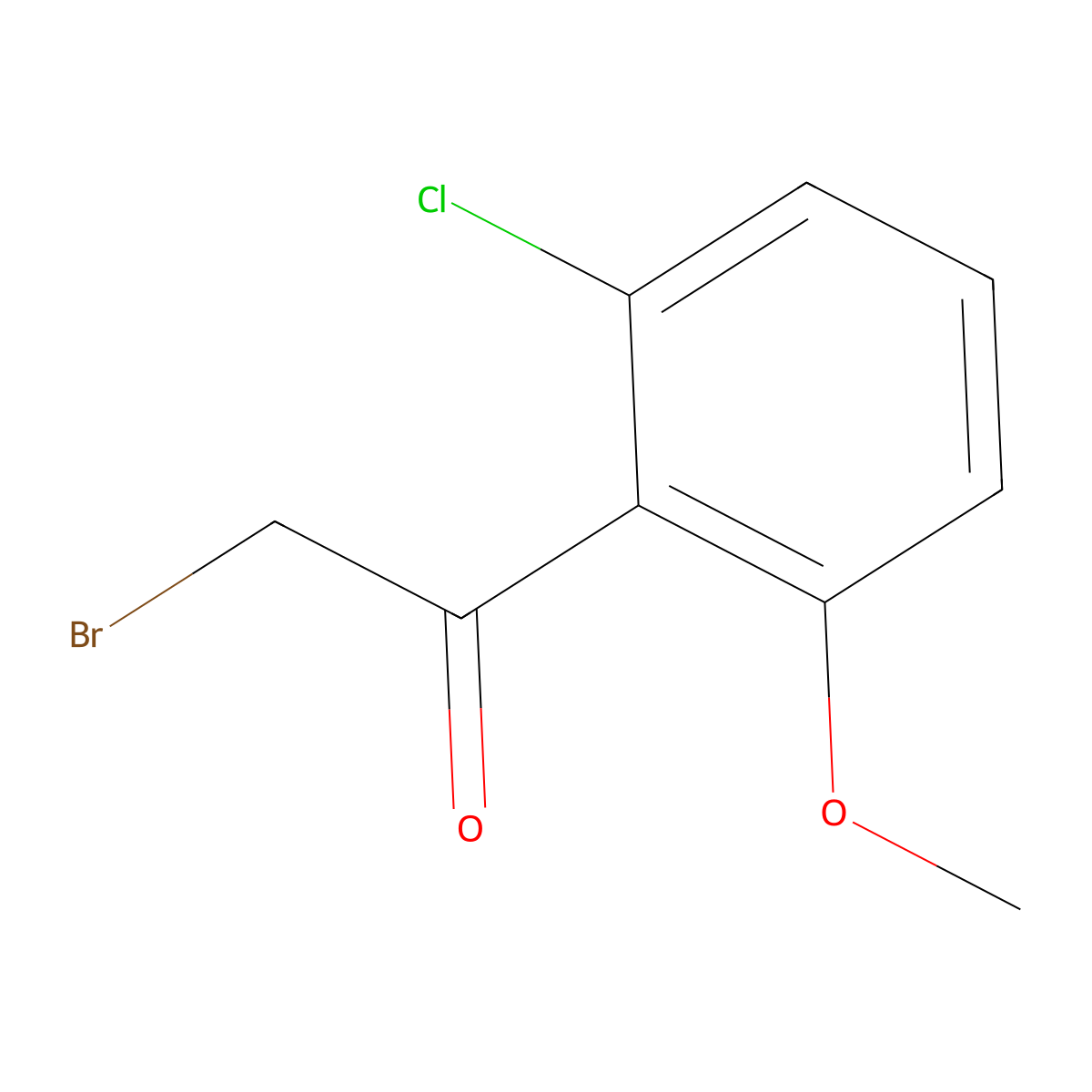2-Bromo-1-(2-chloro-6-methoxyphenyl)ethan-1-one molecular structure, CAS 1427354-83-3