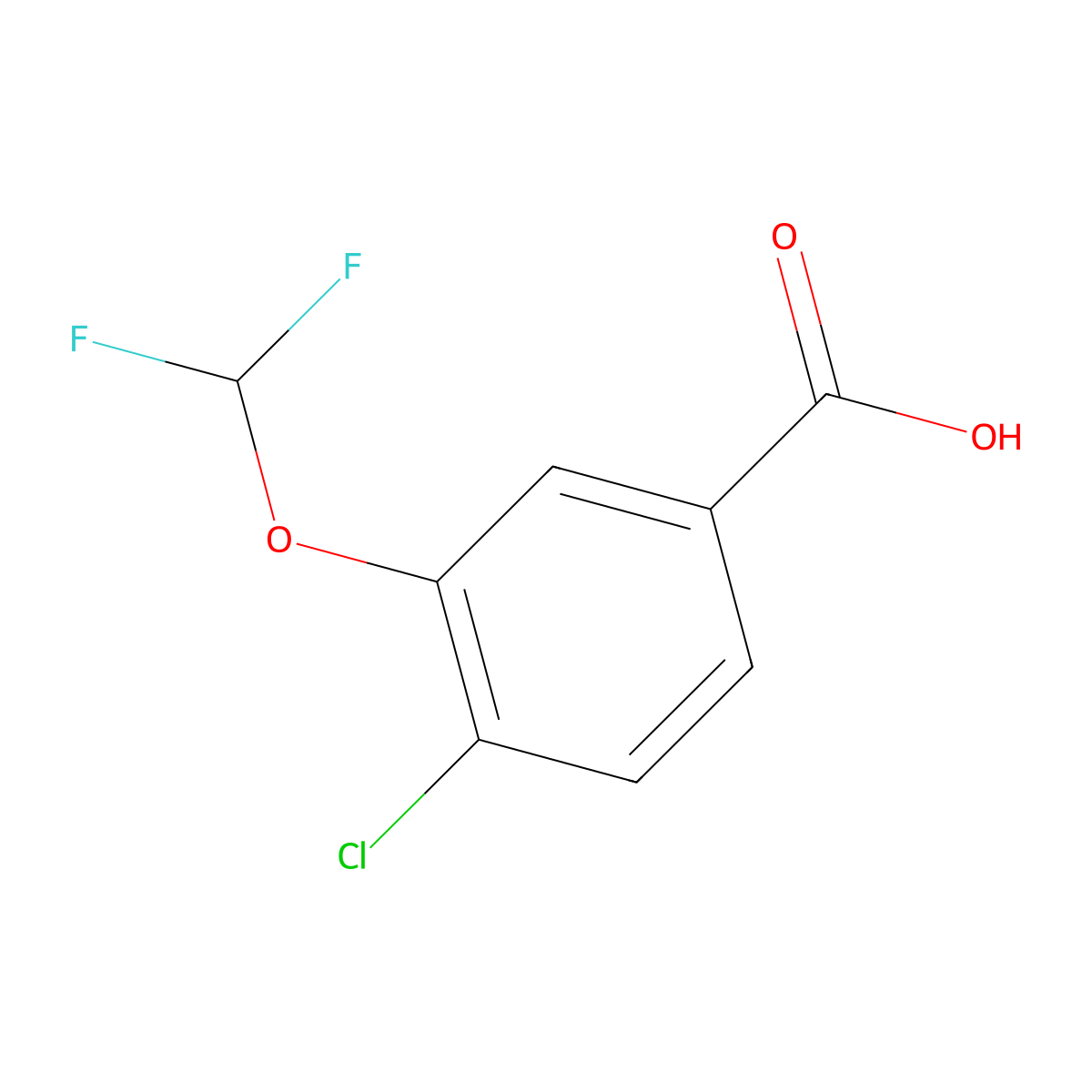 4-Chloro-3-(difluoromethoxy)benzoic acid molecular structure, CAS 1427355-37-0