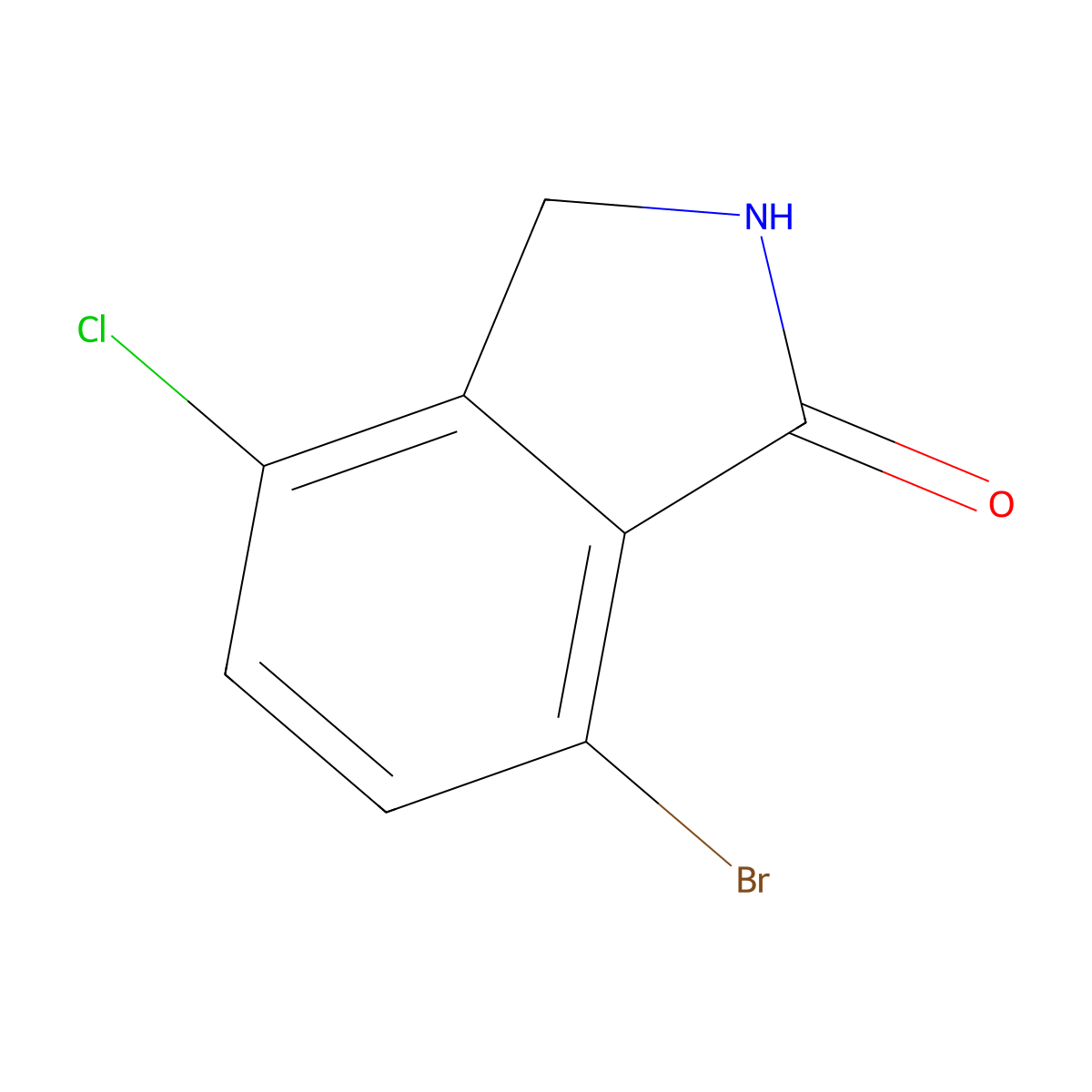 7-Bromo-4-chloroisoindolin-1-one molecular structure, CAS 1427357-41-2