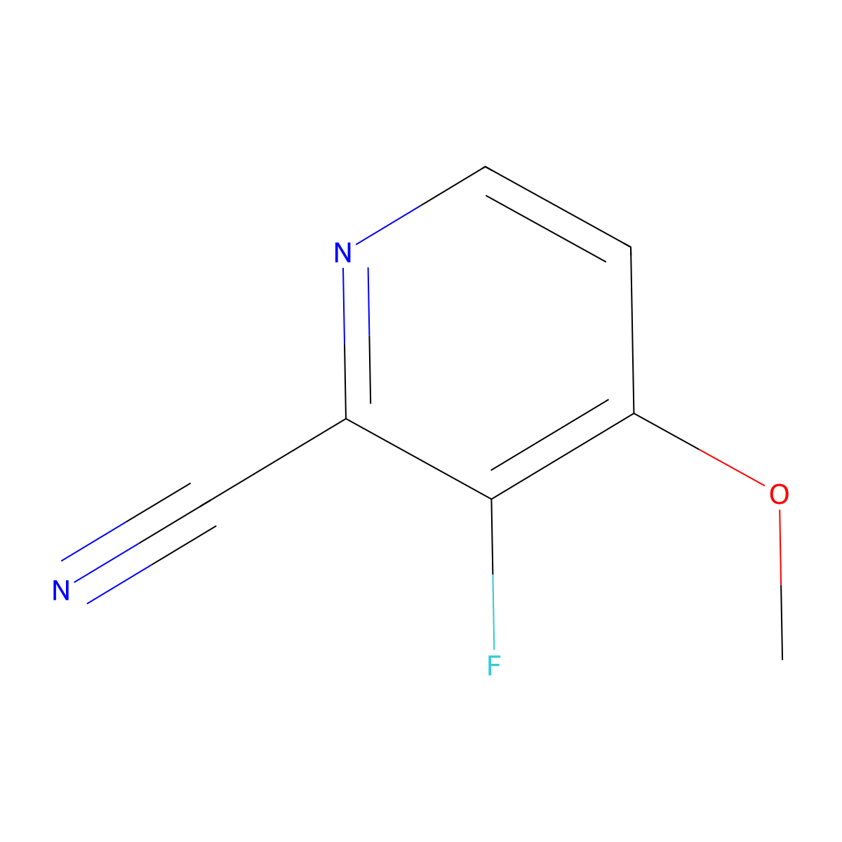 3-Fluoro-4-methoxypicolinonitrile molecular structure, CAS 1427357-47-8