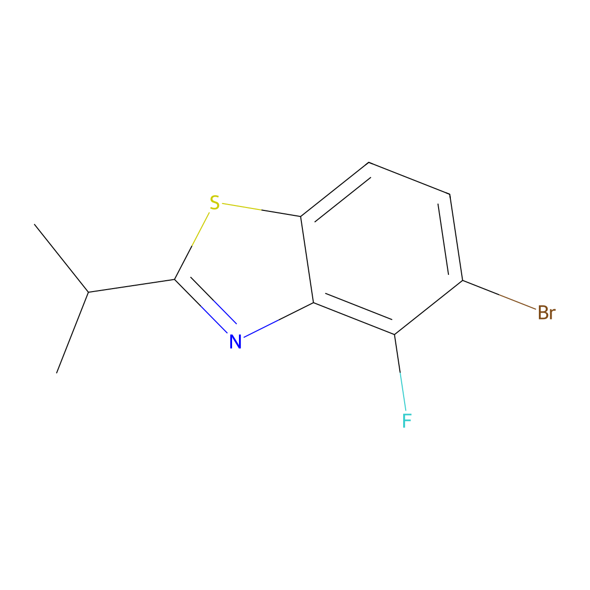 5-Bromo-4-fluoro-2-(propan-2-yl)-1,3-benzothiazole molecular structure, CAS 1427357-56-9