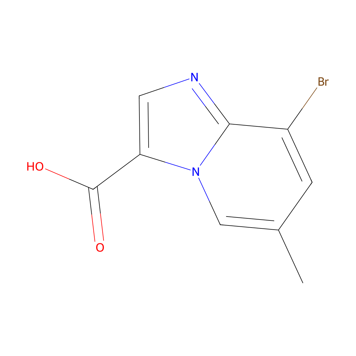 8-Bromo-6-methylimidazo[1,2-a]pyridine-3-carboxylic acid molecular structure, CAS 1427358-69-7
