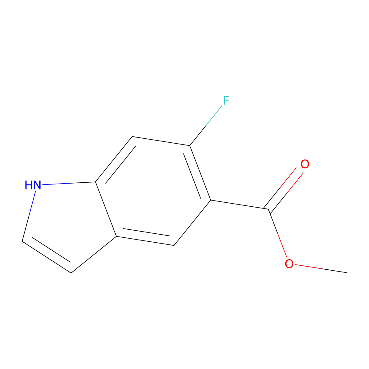 Methyl 6-fluoro-1H-indole-5-carboxylate molecular structure, CAS 1427359-23-6