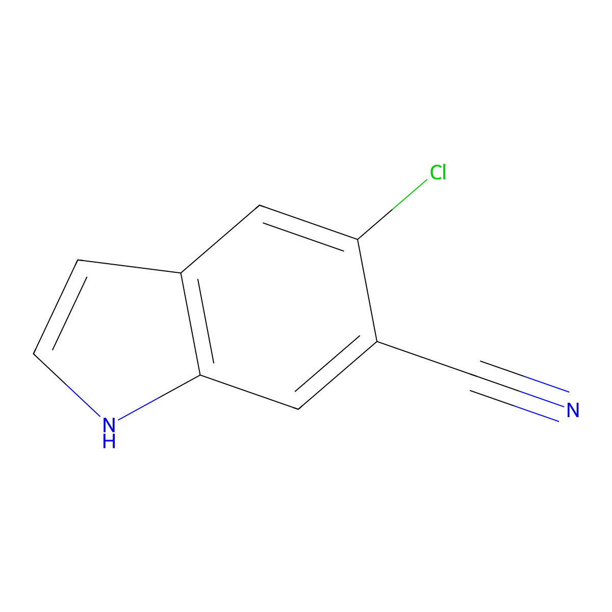 5-Chloro-1H-indole-6-carbonitrile molecular structure, CAS 1427359-26-9