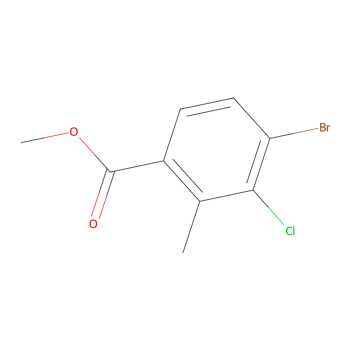 Methyl 4-bromo-3-chloro-2-methylbenzoate molecular structure, CAS 1427360-08-4