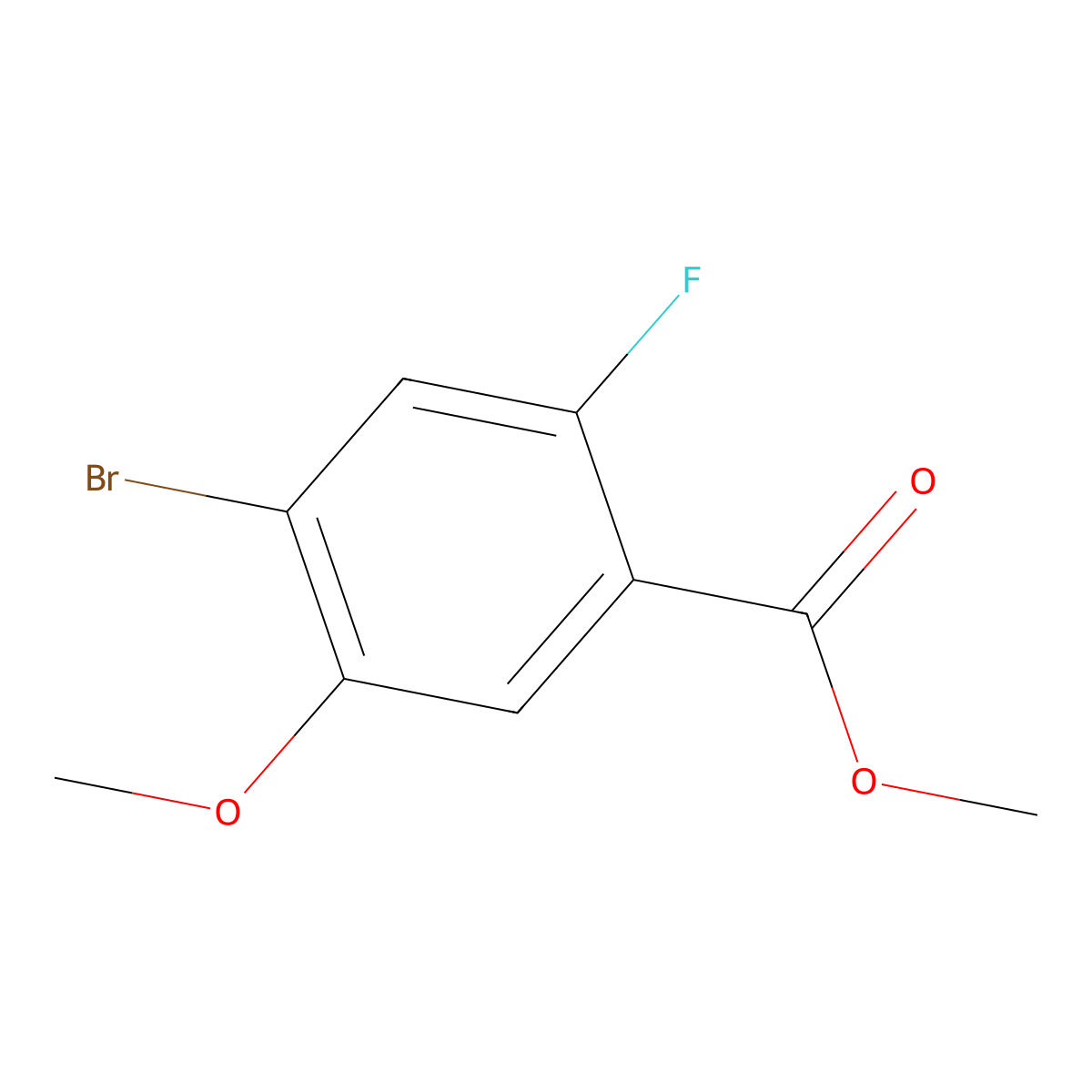 Methyl 4-bromo-2-fluoro-5-methoxybenzoate molecular structure, CAS 1427360-09-5