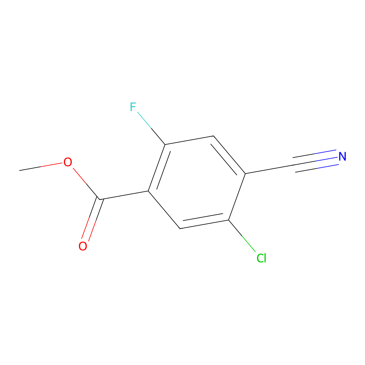 Methyl 5-chloro-4-cyano-2-fluorobenzoate molecular structure, CAS 1427360-14-2