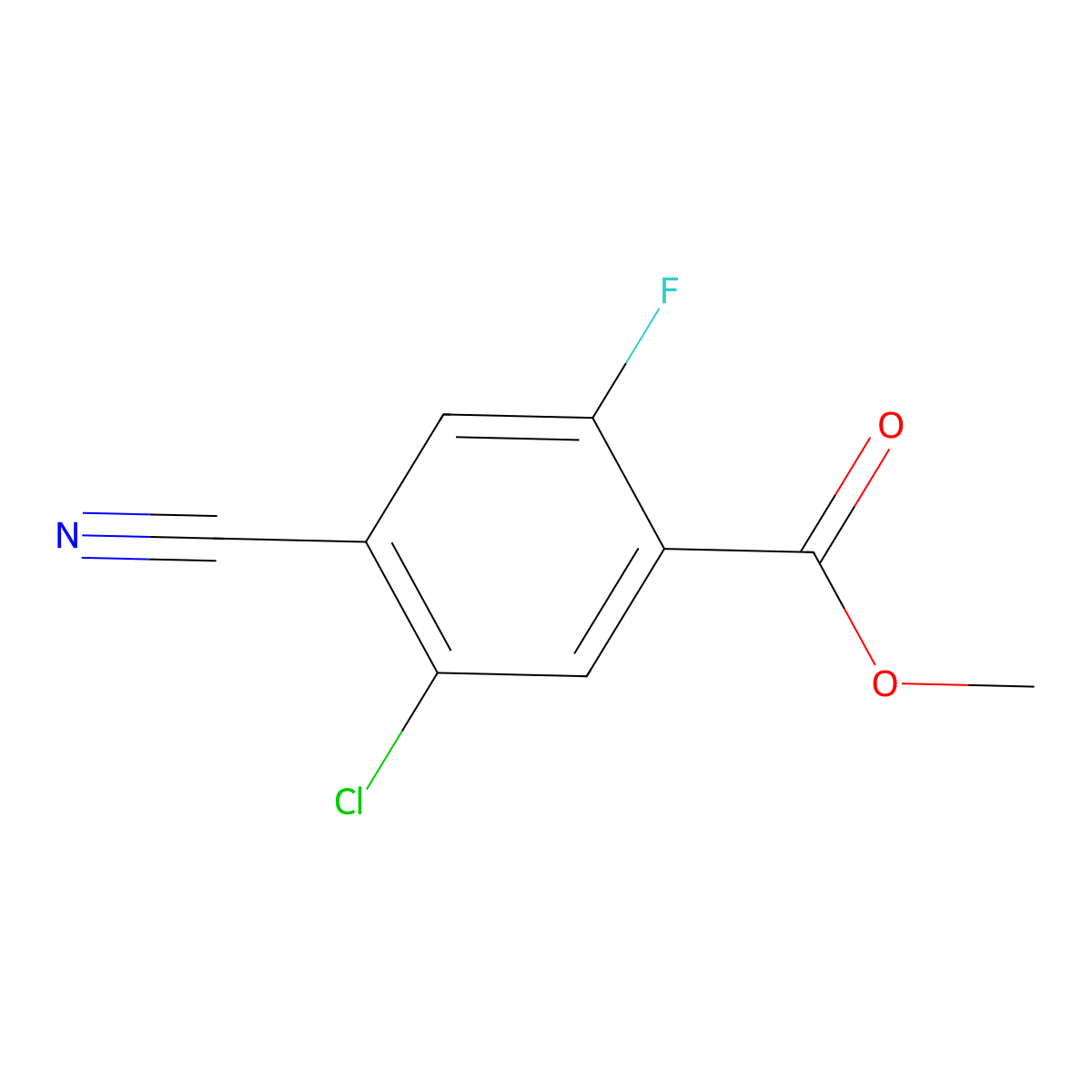 Methyl 5-chloro-4-cyano-2-fluorobenzoate molecular structure, CAS 1427360-14-2