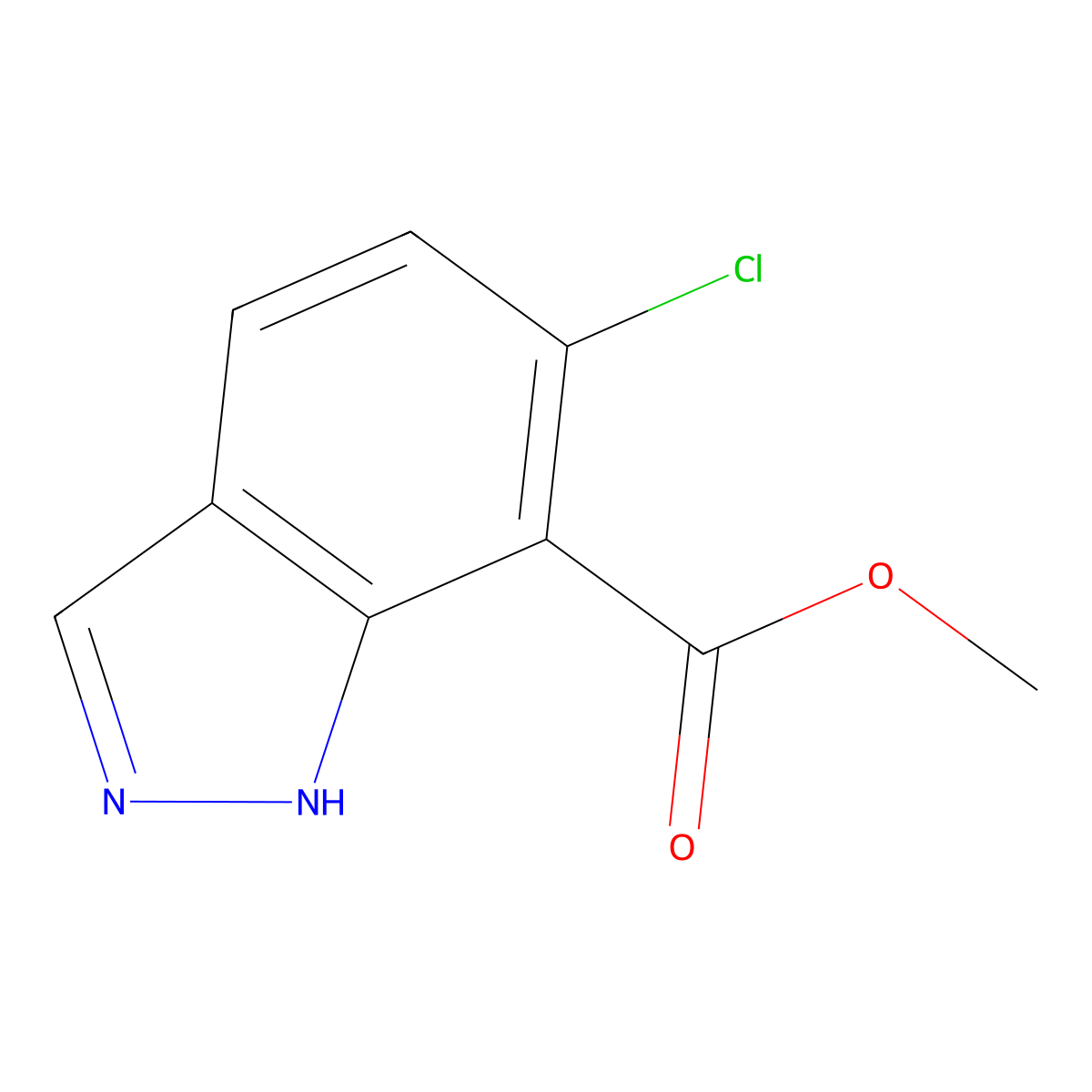 methyl 6-chloro-1H-indazole-7-carboxylate molecular structure, CAS 1427361-37-2