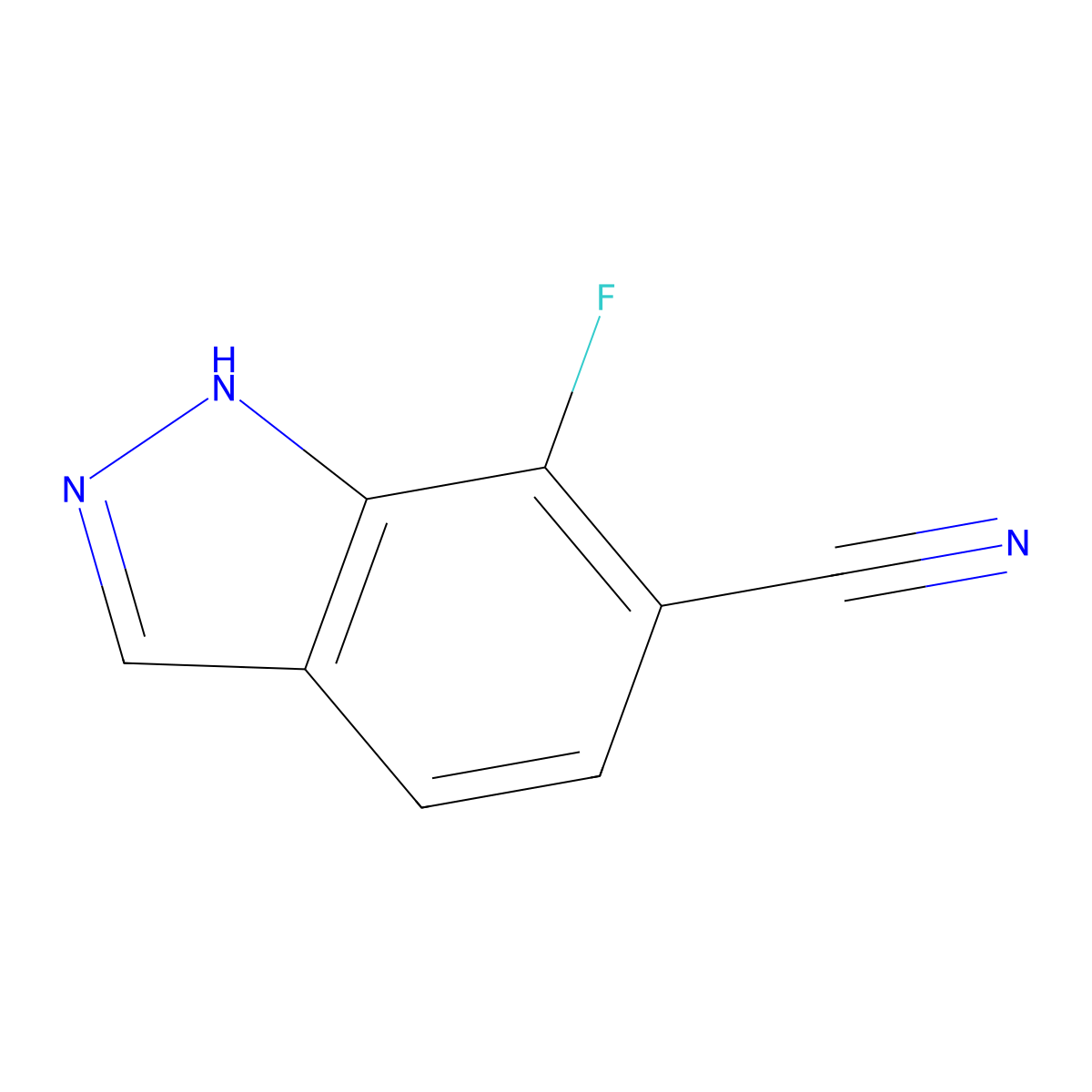 7-Fluoro-1H-indazole-6-carbonitrile molecular structure, CAS 1427361-84-9