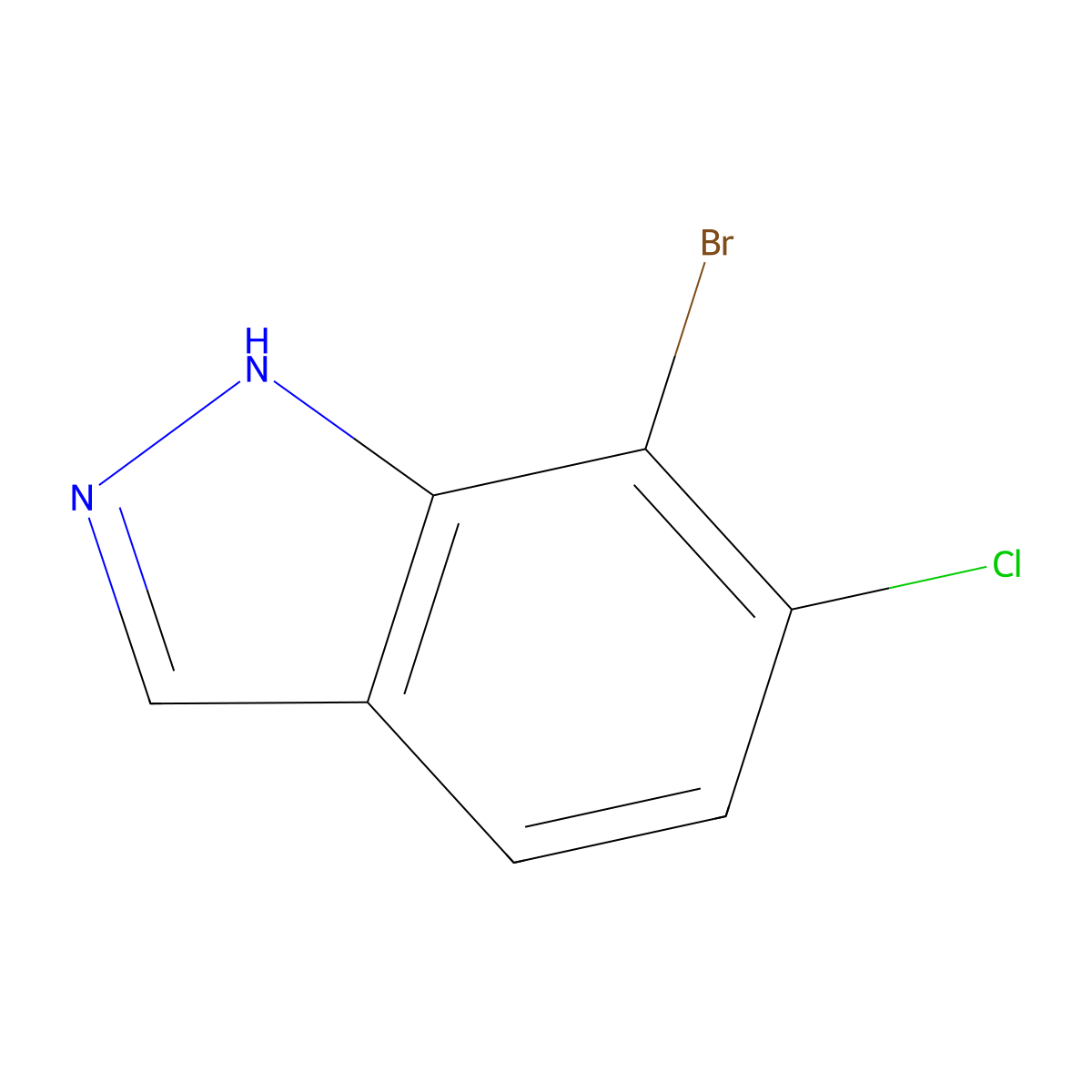 7-Bromo-6-chloro-1H-indazole molecular structure, CAS 1427361-92-9