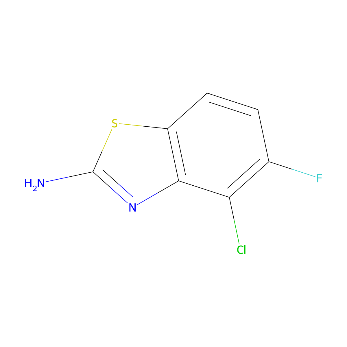 4-Chloro-5-fluoro-1,3-benzothiazol-2-amine molecular structure, CAS 1427362-19-3