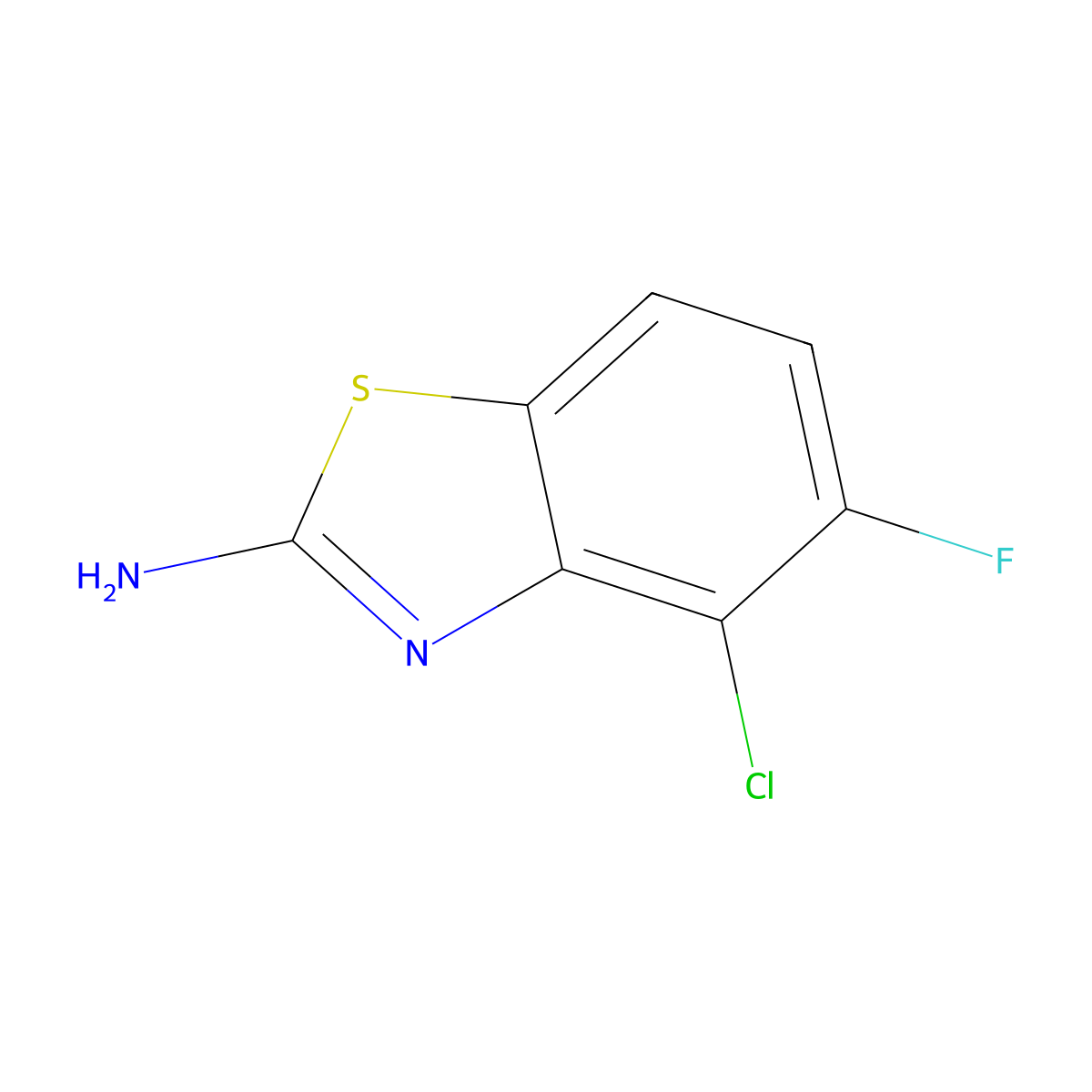4-Chloro-5-fluoro-1,3-benzothiazol-2-amine molecular structure, CAS 1427362-19-3