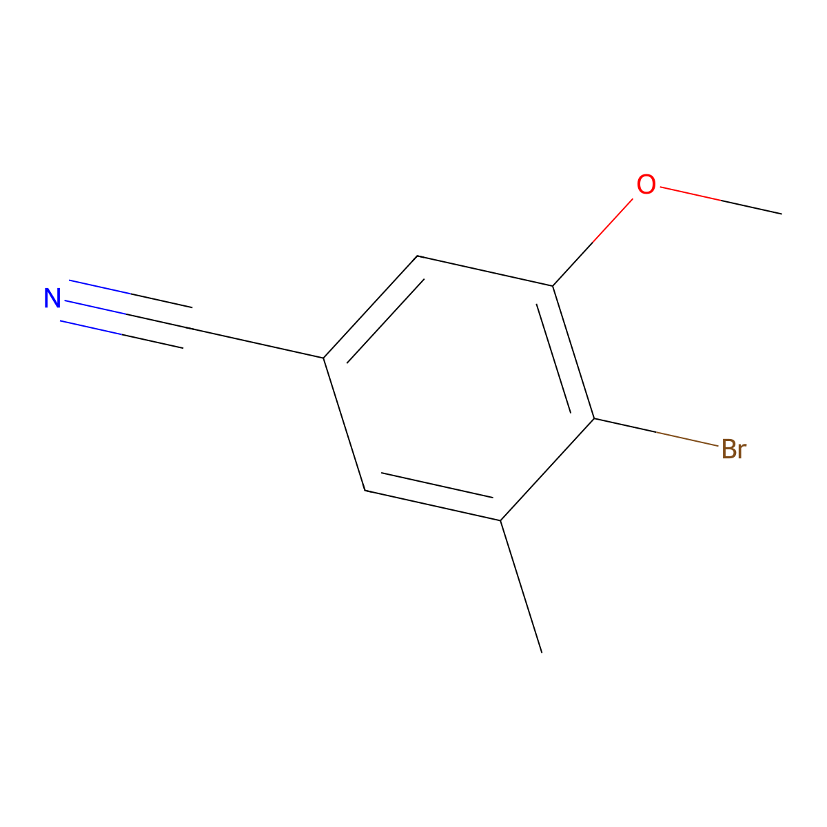 4-Bromo-3-methoxy-5-methylbenzonitrile molecular structure, CAS 1427363-42-5