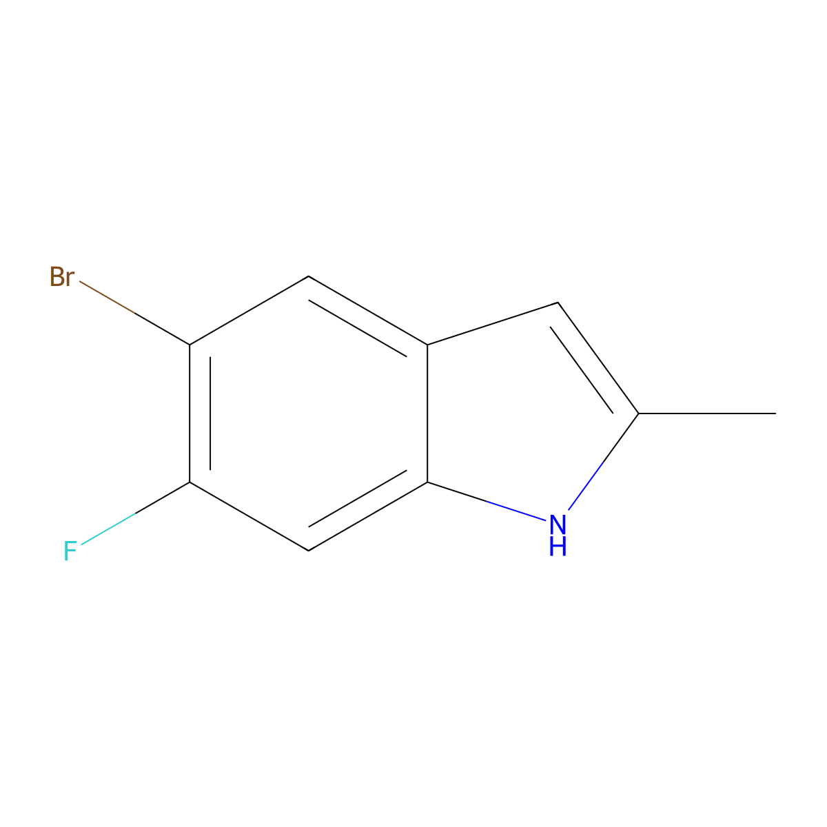 5-Bromo-6-fluoro-2-methyl-1H-indole molecular structure, CAS 1427363-52-7