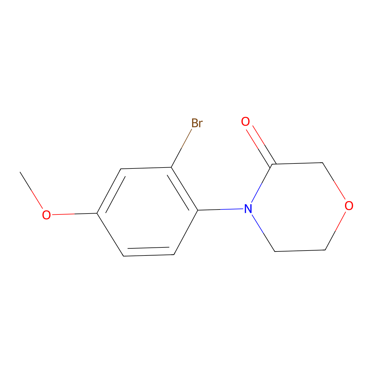 4-(2-Bromo-4-methoxyphenyl)morpholin-3-one molecular structure, CAS 1427363-84-5