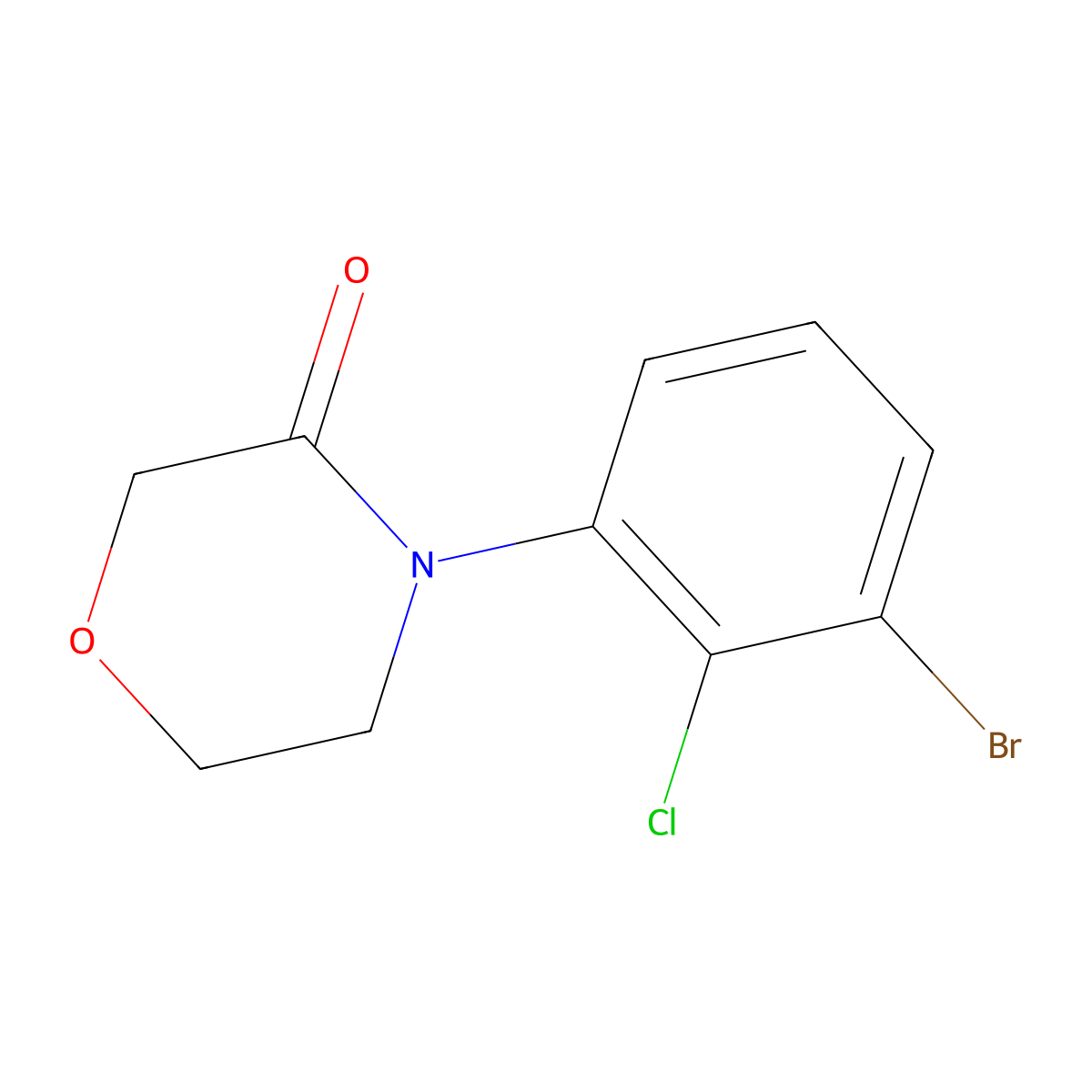 4-(3-Bromo-2-chlorophenyl)morpholin-3-one molecular structure, CAS 1427364-00-8