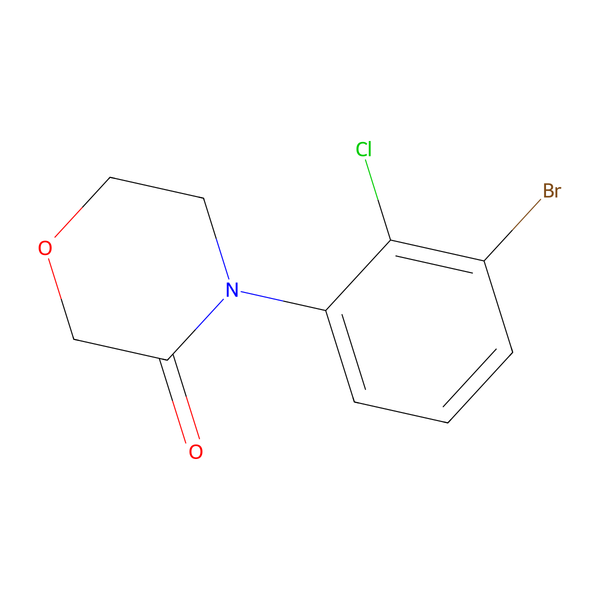 4-(3-Bromo-2-chlorophenyl)morpholin-3-one molecular structure, CAS 1427364-00-8