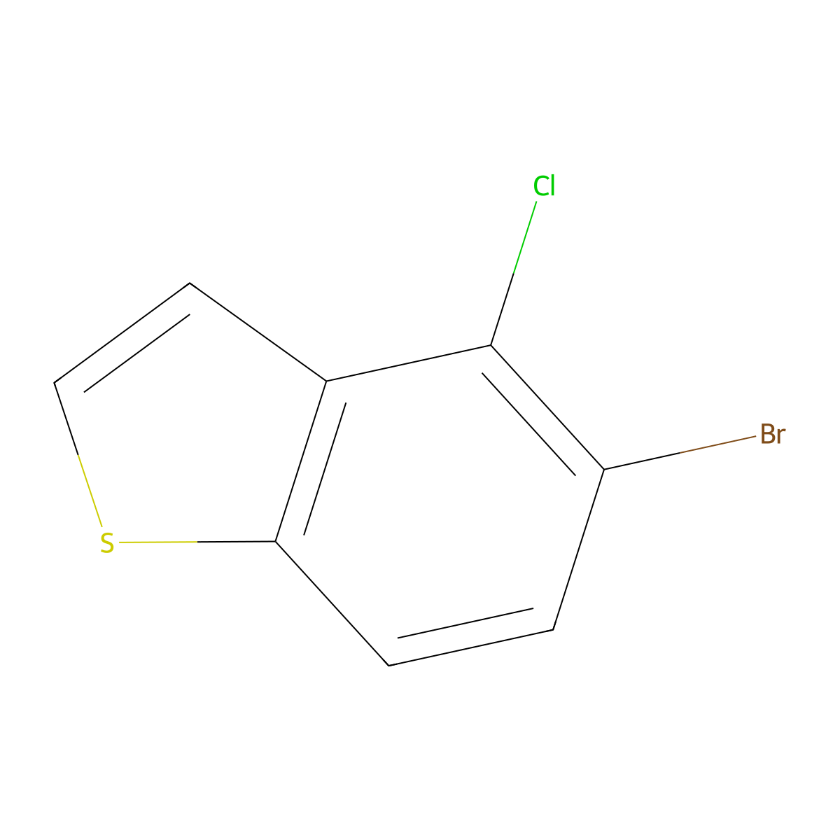 5-Bromo-4-chloro-1-benzothiophene molecular structure, CAS 1427364-02-0