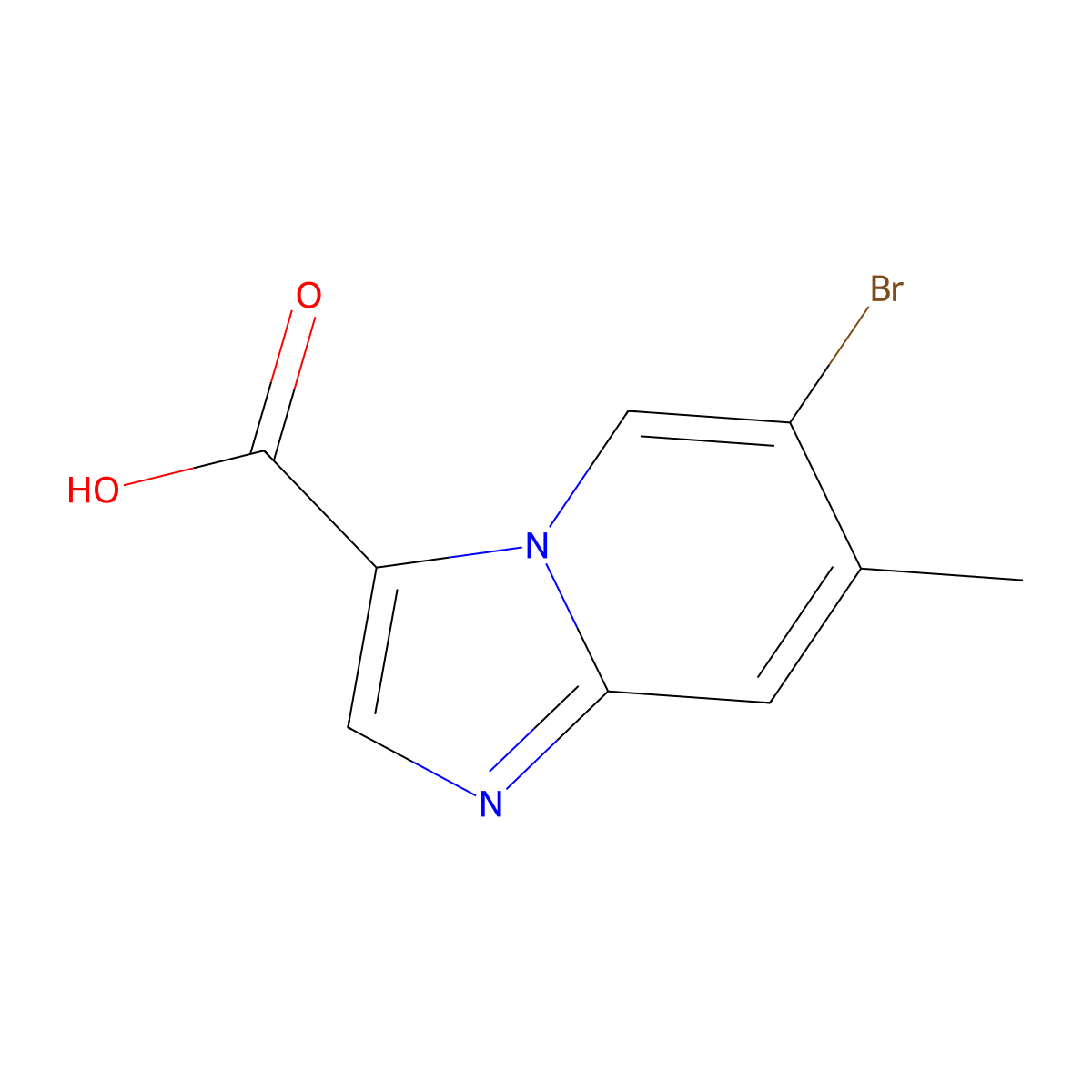 6-Bromo-7-methylimidazo(1,2-a)pyridine-3-carboxylic acid molecular structure, CAS 1427364-12-2