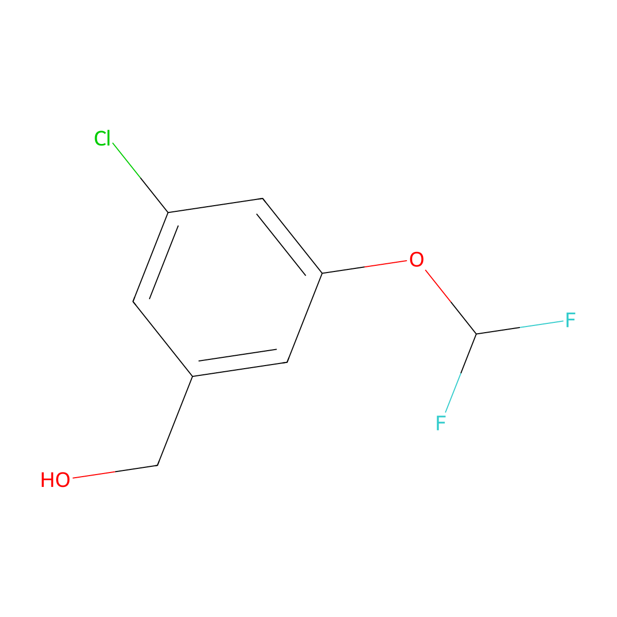 (3-Chloro-5-(difluoromethoxy)phenyl)methanol molecular structure, CAS 1427364-47-3
