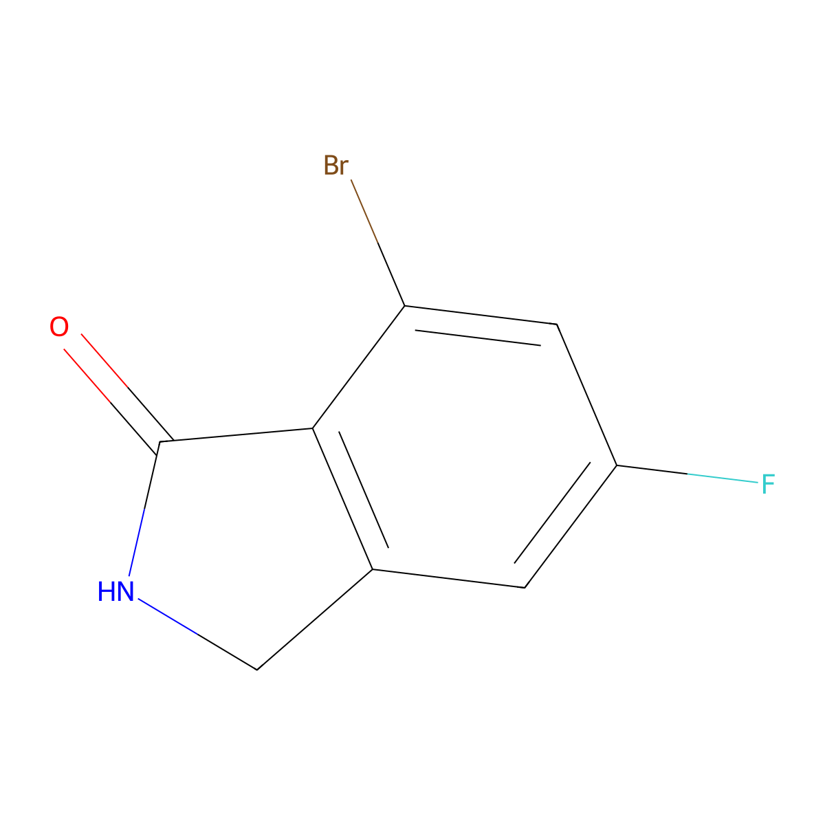 7-bromo-5-fluoro-2,3-dihydro-1H-isoindol-1-one molecular structure, CAS 1427365-76-1