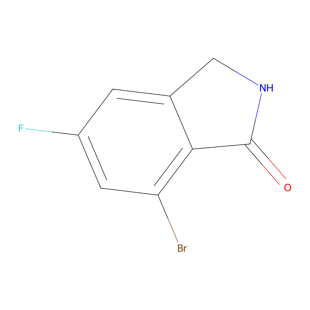 7-bromo-5-fluoro-2,3-dihydro-1H-isoindol-1-one molecular structure, CAS 1427365-76-1
