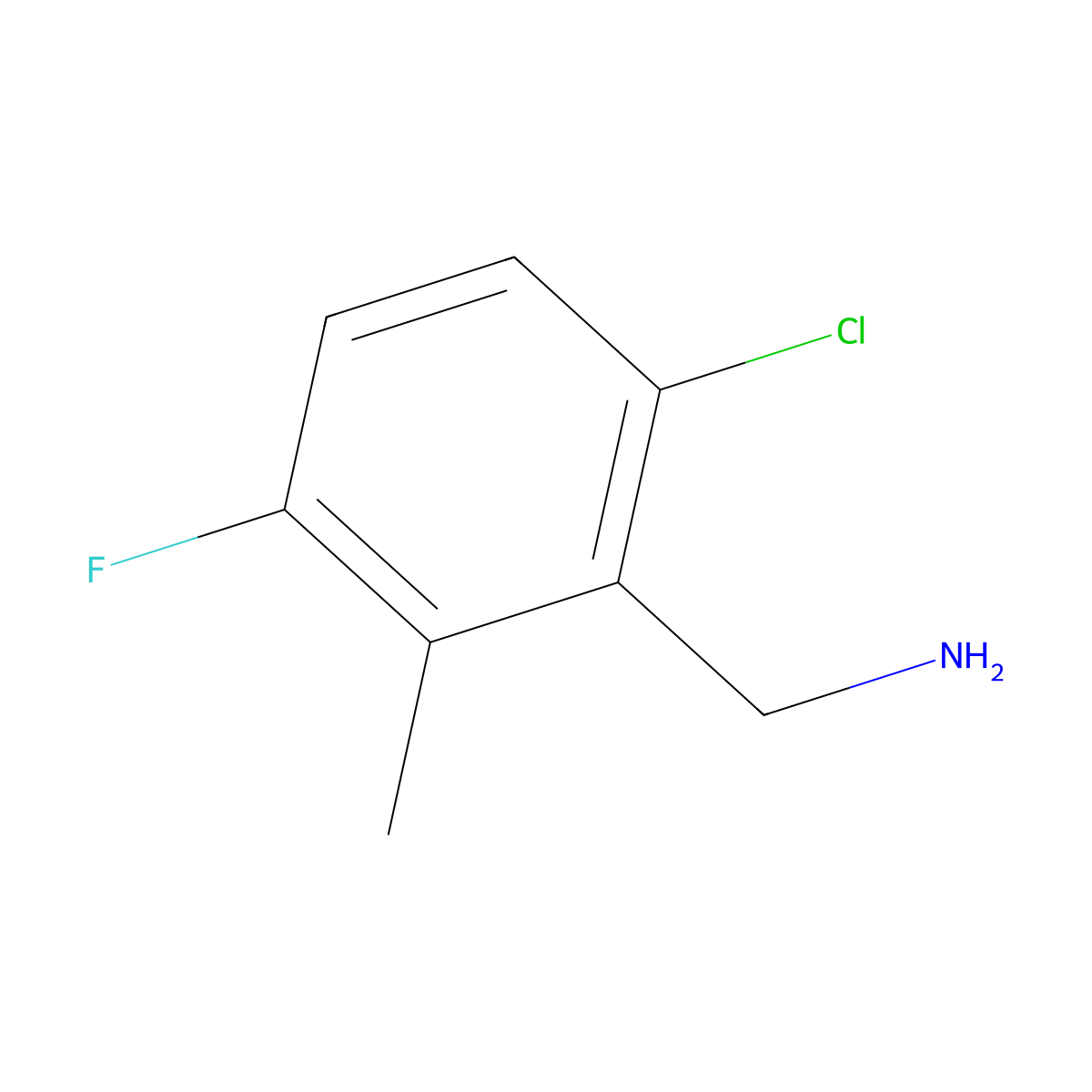 6-Chloro-3-fluoro-2-methylbenzylamine molecular structure, CAS 1427365-94-3