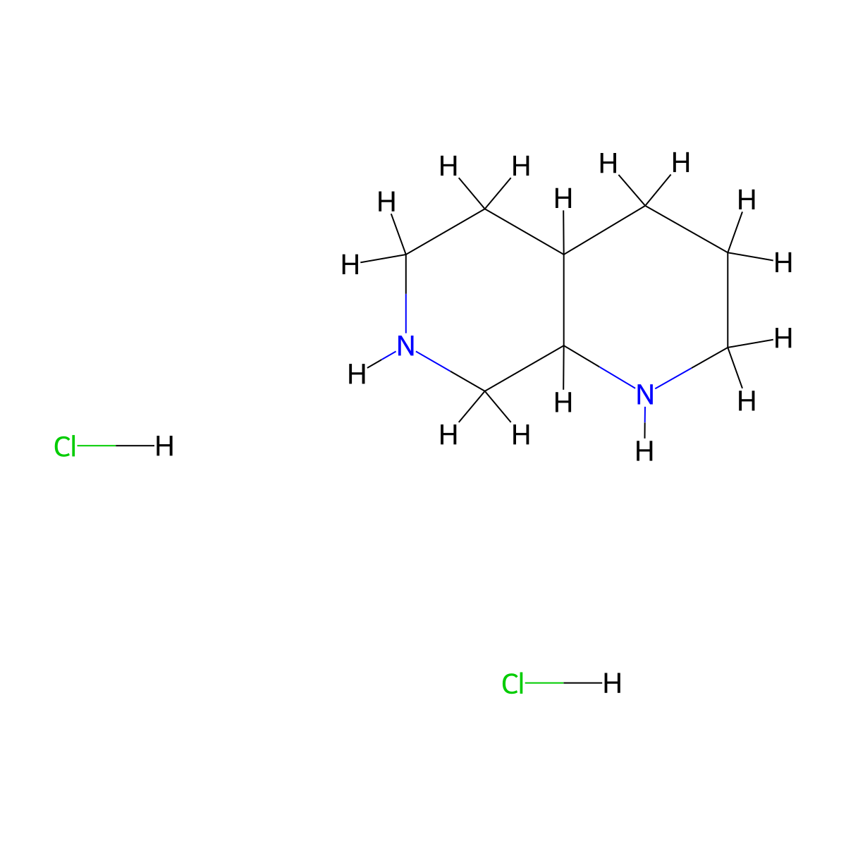 Decahydro-1,7-naphthyridine dihydrochloride molecular structure, CAS 1427366-19-5