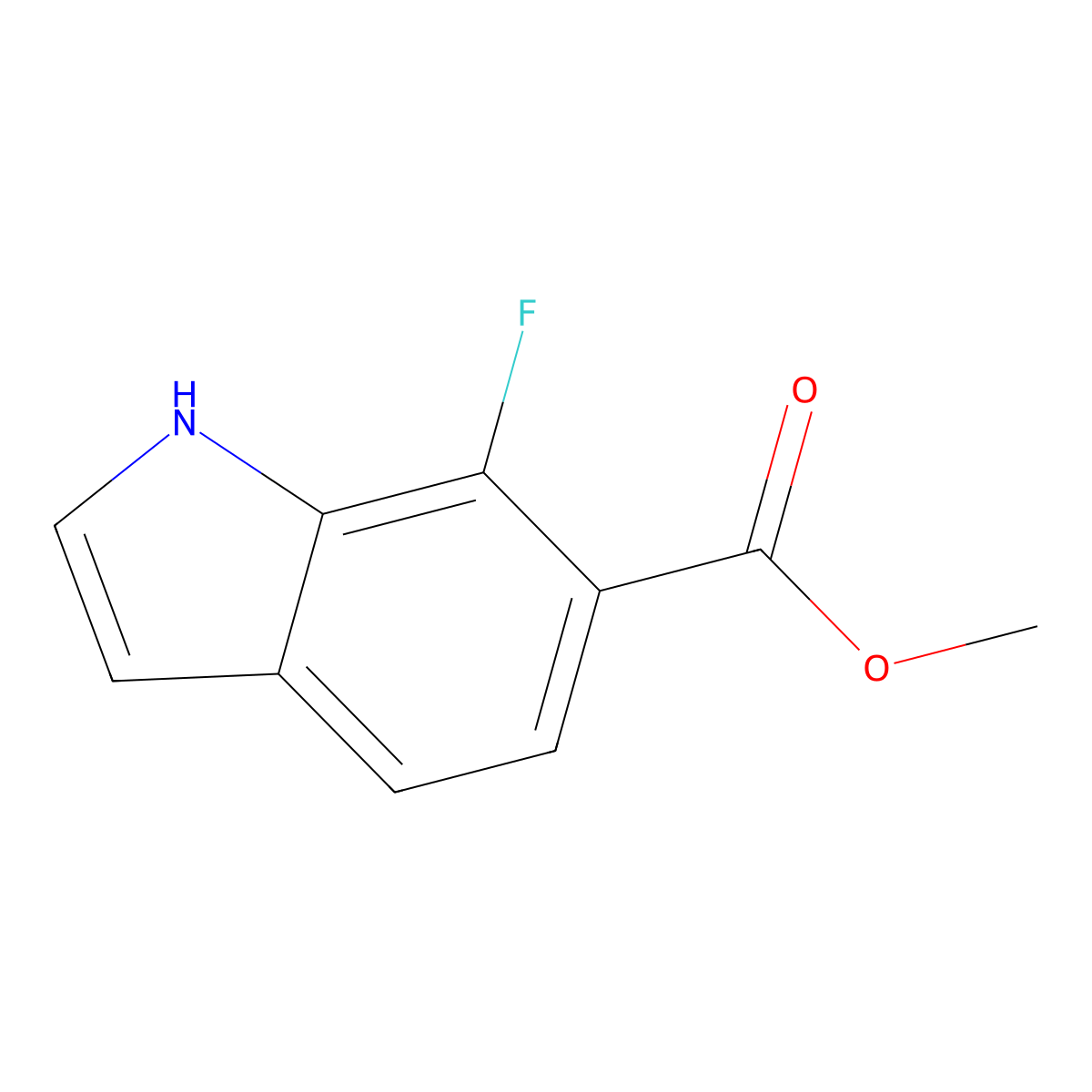 Methyl 7-fluoro-1H-indole-6-carboxylate molecular structure, CAS 1427366-38-8