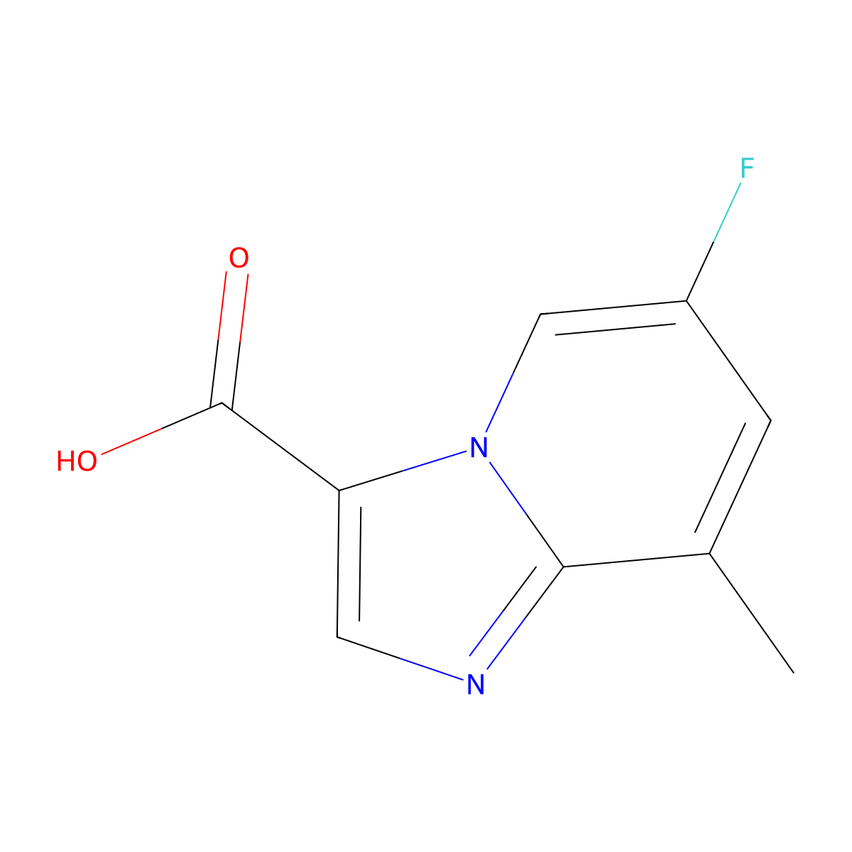 6-Fluoro-8-methylimidazo[1,2-a]pyridine-3-carboxylic acid molecular structure, CAS 1427366-73-1