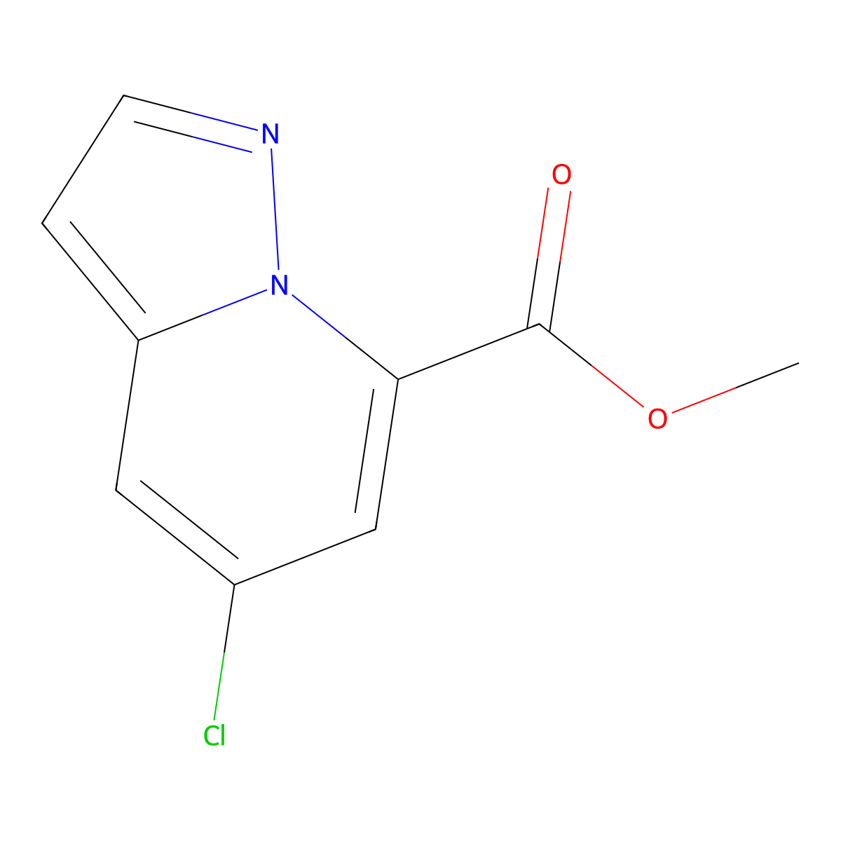 Methyl 5-chloropyrazolo[1,5-a]pyridine-7-carboxylate molecular structure, CAS 1427367-06-3